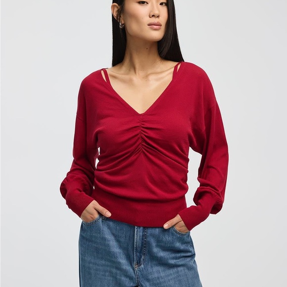 Reitmans Sweaters - Elegant Red V-Neck Sweater